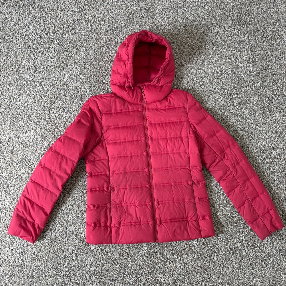 Red Puffer Jacket with Hood